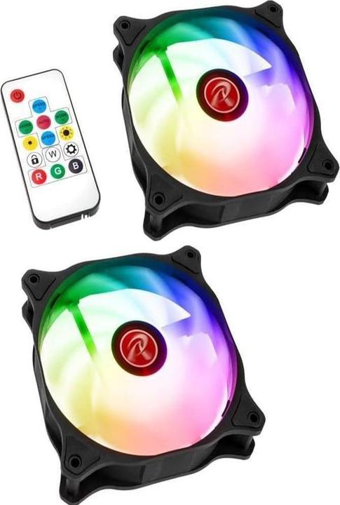 Actual product image Raijintek EOS 12 RBW ADD fan, set of 2 incl. controller (120 mm, 2 x)