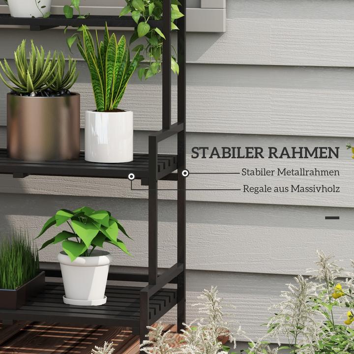 Produktbild Outsunny Blumenständertreppe mit 6 Haken