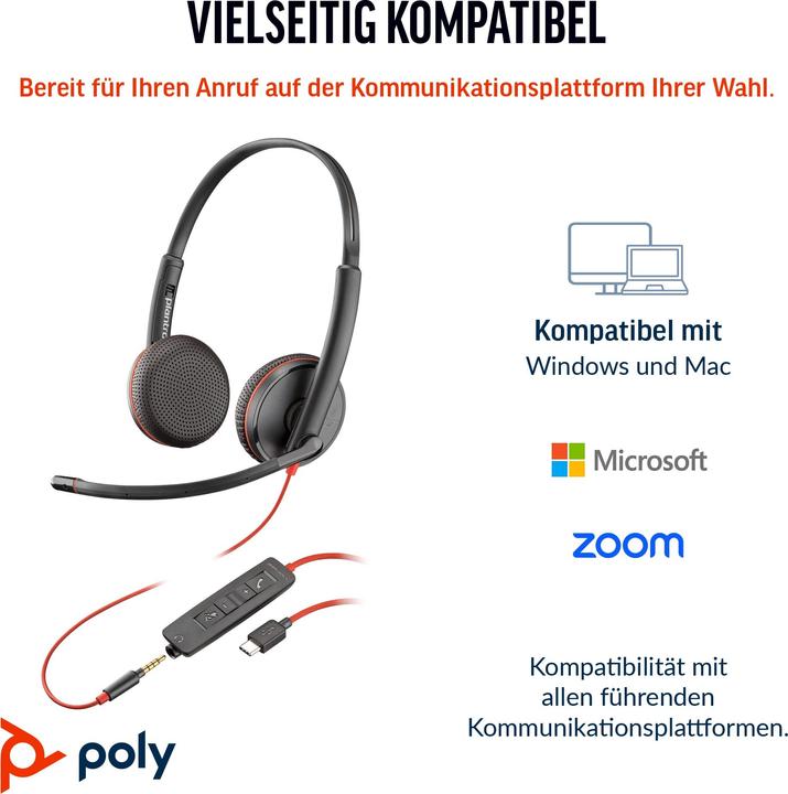 Produktbild Poly Blackwire 3225 (Kabelgebunden, USB-C)