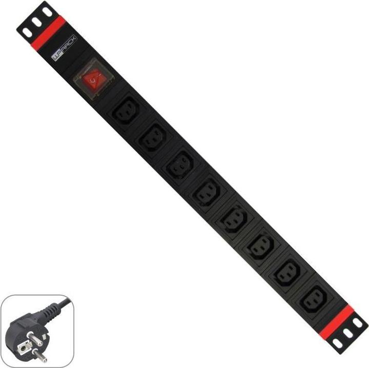 Image du produit Wp WPN-PDU-G05-08 rallonges et barrettes d'alimentation 2 m 8 prise(s) AC Noir (2 m, C13)
