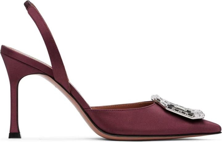 Amina Muaddi Camelia Sling 90 Satin Pumps