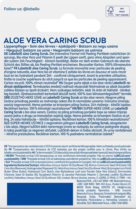 Produktbild Labello Caring Scrub Aloe Vera (Pflegestift, 5.50 ml)