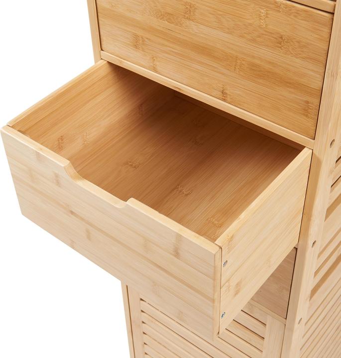 Produktbild En.Casa Hochschrank Boksereys 180x35x35 cm Bambus (180 x 35 x 35 cm)