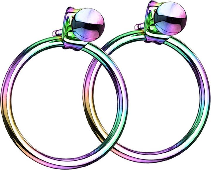 Actual product image Star Piercing Earring coloured with ball pendant ring (without brass, Surgical steel 316L)