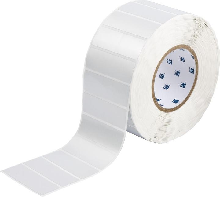 Actual product image Brady THT-18-362-3, tamper-evident vinyl, glossy, silver, 76.20 x 25.40 mm, permanent (3000