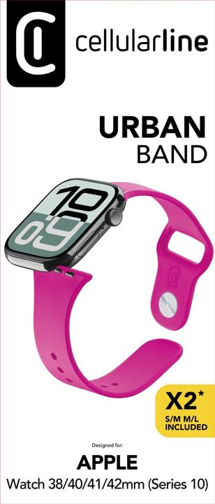 Produktbild Cellularline Urban Band für Apple Watch 38/ 40/ 41/ 42mm (Serie 10) (Silikon)