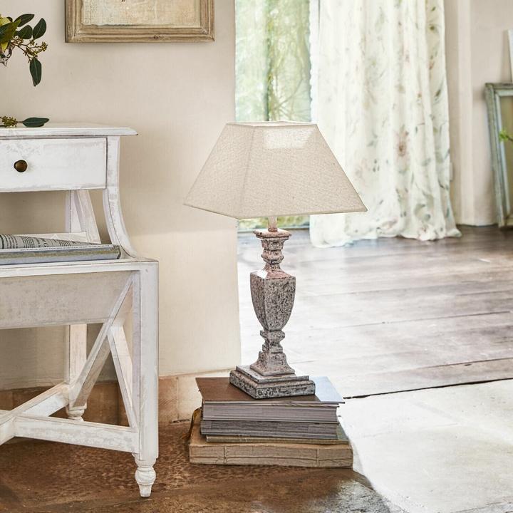 Actual product image Loberon Table Lamp Gorham white/antique grey (E27)