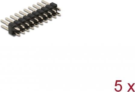 Produktbild Delock Stiftleiste 10 Pin, Rastermass 2,54 mm, 2-reihig, gerade, 5 Stück