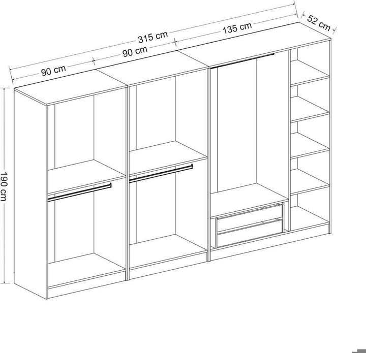 Produktbild Hanah Home Kaley (315 x 52 x 190 cm)