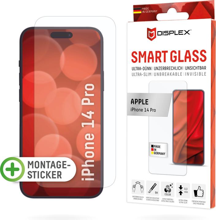 Actual product image Displex Smart Glass, Displayschutzfolie (1 Piece, Apple iPhone 14 Pro)