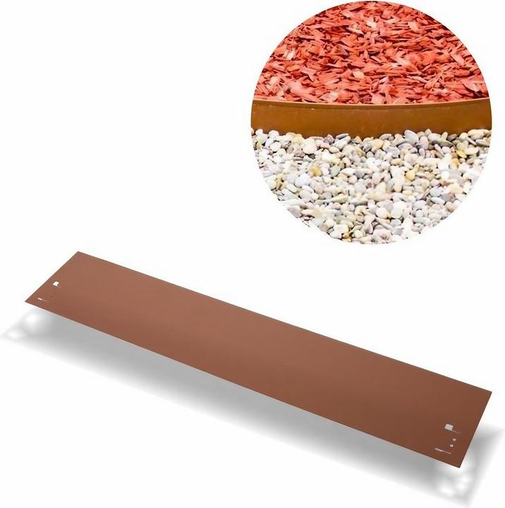 Produktbild Green Split Rasenkanten Metall 18.5 cm x 120 cm Braun | Beeteinfassung | Beetumrandung | Beetbegrenzungen (120 cm)