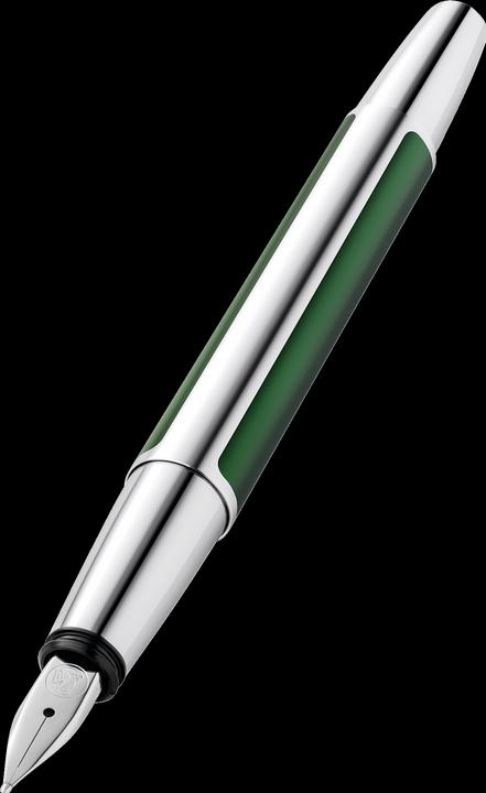 Actual product image Pelikan Fountain Pen PURA P40 Forest Green M Gift Box (Forest green-silver, 1 x)