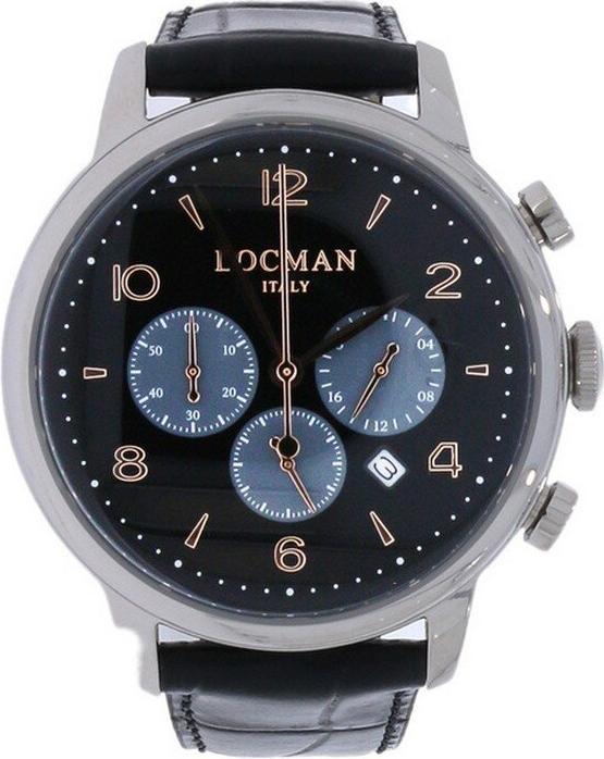 Actual product image Locman Italy Wristwatch 1960 Chrono black Ref. 0254 (Chronograph, 42 mm)