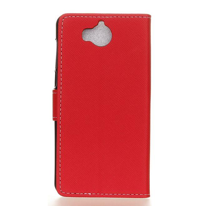 Actual product image MU Classic Leather cover with cross pattern (Huawei Y6 (2017), Huawei Y5 (2017))