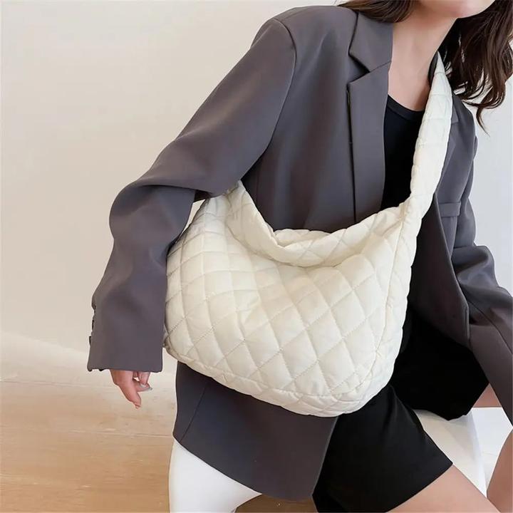 Produktbild Only-Bags.Store Grosse Kapazität Gesteppte Tasche Winter Warm Leichte Daunen Baumwolle Gepolstert Plaid