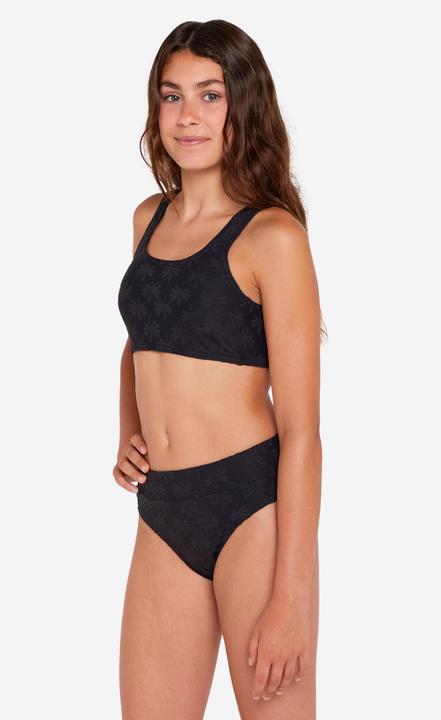 Image du produit Olaian Maillot 2 pièces surf brassière taille haute Fille - 500 Lao miami noir (140)
