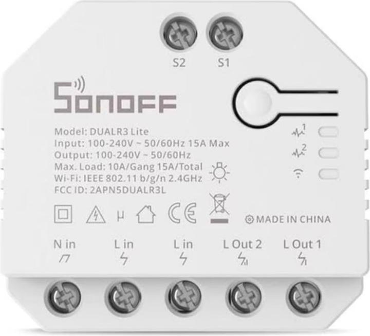 Image du produit Sonoff Actionneur de volet roulant WiFi DUALR3Lite (Actionneur de commutation)