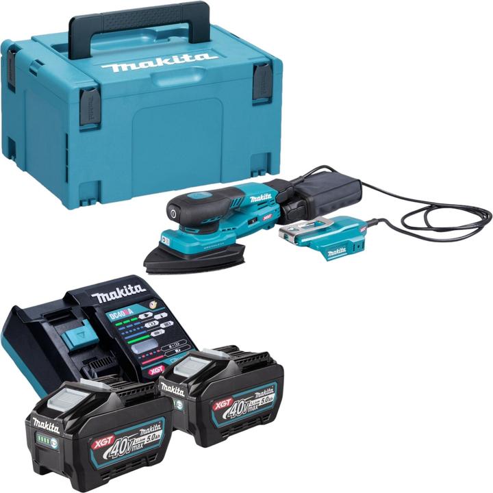 Produktbild Makita BO 006 CGT201 Akku Deltaschleifer 40 V max. 100 x 150 mm 3,0 mm Hub Brushless + 2x Akku 5,0 (Exzenterschleifer)