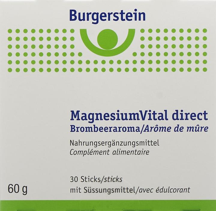 Nährwerte und Zutaten Burgerstein Magnesiumvital direct (30 Stück, Pulver, 60 g)