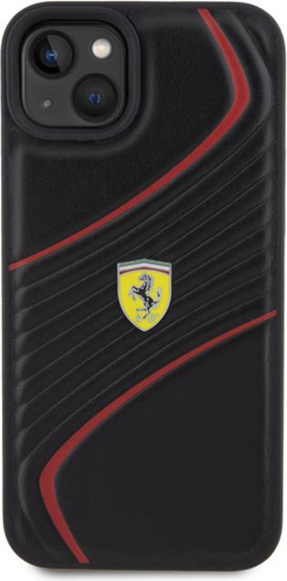 Actual product image Ferrari FEHCP15MPTWK iPhone 15 Plus 6.7" czarny/black hardcase Twist Metal Logo (Apple iPhone 15 Plus, Apple iPhone 14 Plus)