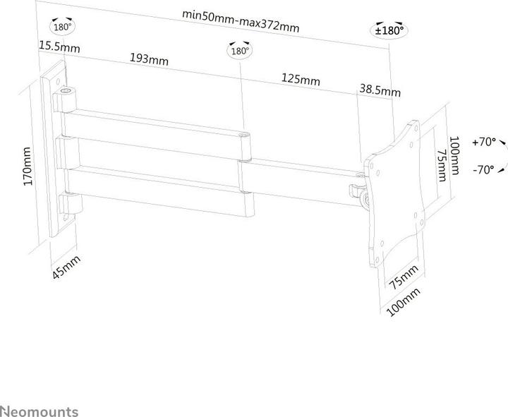Produktbild Neomounts Fpma-W830 (Wand, 27")