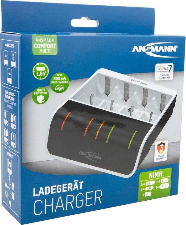 Actual product image Ansmann Comfort Multi Charger (1 pcs., AA, HR03, 800 mAh, Chargers without battery)