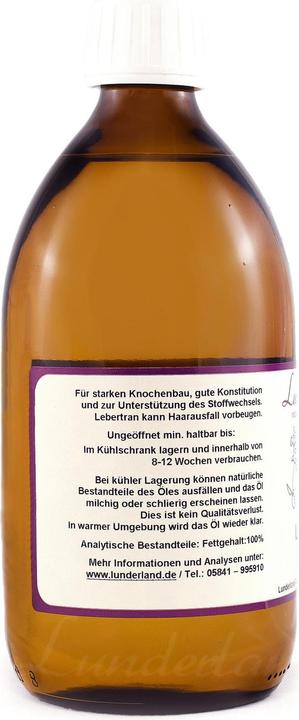 Image du produit Lunderland Huile de foie de morue pour l'alimentation complémentaire 250 ml (1 pcs, 264 g)