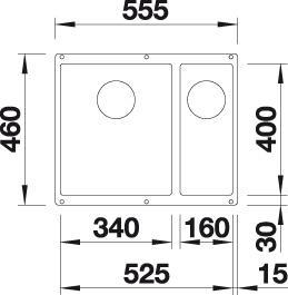 Produktbild Blanco Subline 340/160-U (Unterbauspüle, 46 cm, 55.50 cm)