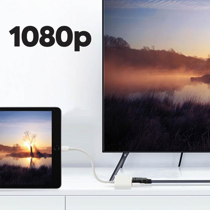 Produktbild Max Excell Lightning auf HDMI + USB-C Adapter (Lightning, 1 cm)