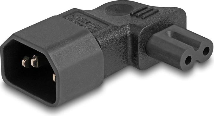 Image du produit Delock Adaptateur secteur IEC 60320 - C14 sur C7, mâle / femelle, 2,5 A, coudé à 90ï¿½ (C14, C14)