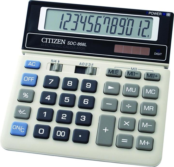Actual product image Citizen Calculator desktop SDC 868L (Batteries, Solar cells)