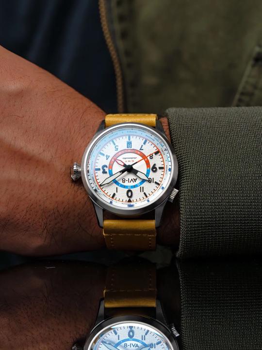 Actual product image AVI-8 AV-4120-02 Wingman Worldtimer GMT (Pilot watch, 41 mm)