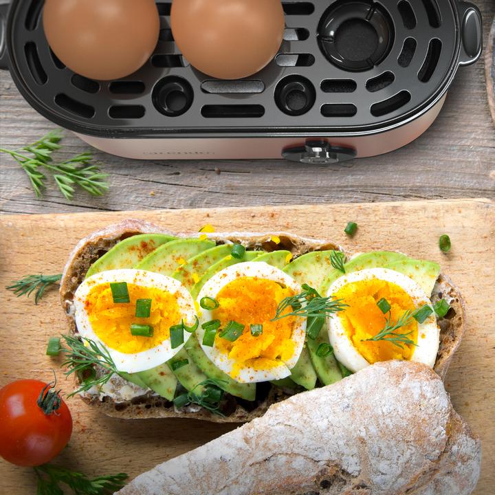 Immagine prodotto Arendo Set per la colazione, tostapane a 4 fessure lunghe con piano per il pane e scaldauova per 3 uova