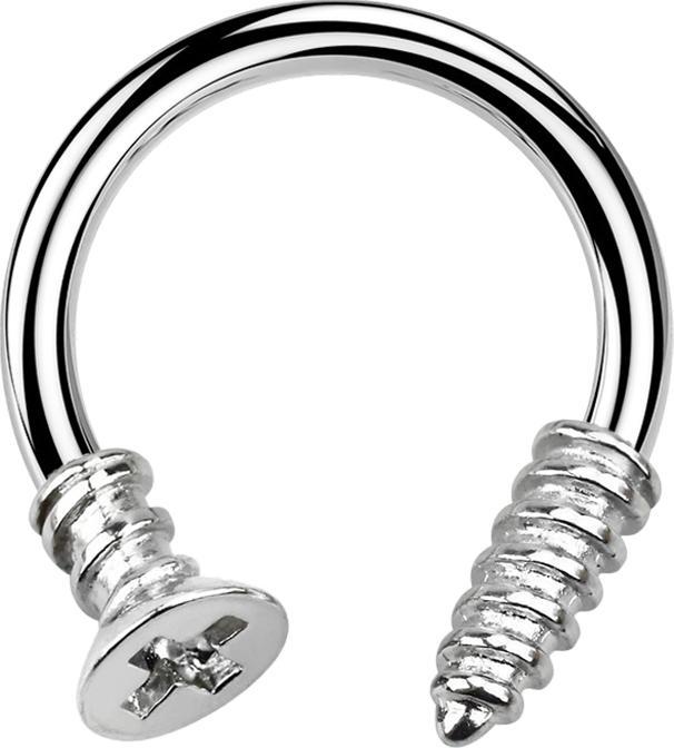 Produktbild Star Piercing Micro Circular Barbell silber mit Kreuzschlitzschraube (ohne Messing, Chirurgenstahl 316L)