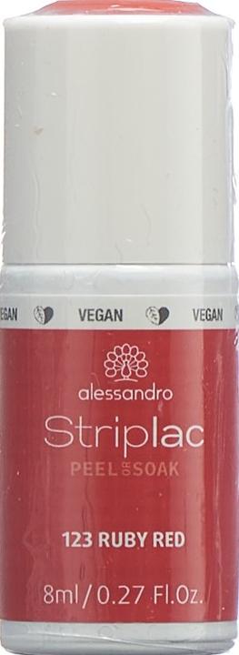 Produktbild Alessandro Striplac Peel or Soak Ruby Red 8 ml (123 Ruby Red, Abziehbarer Nagellack)