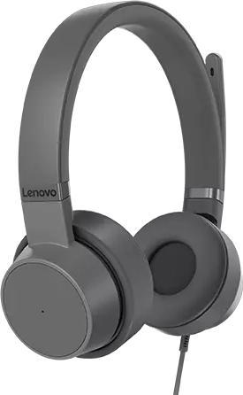 Produktbild Lenovo GXD1C99243 headphones/headset Wired Head-band Calls/Music USB Type-C Grey (ANC, Kabelgebunden)