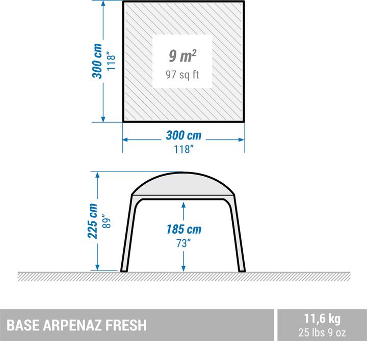 Actual product image Quechua Arpenaz Fresh (Inflatable tent, 11.60 kg, 9+ people)