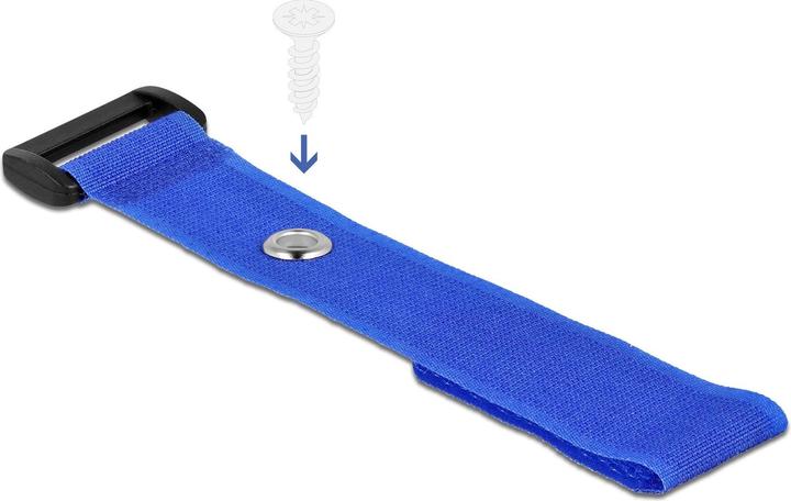Produktbild Delock Klett-Kabelbinder mit Schlaufe und Befestigungsöse L 190 x B 25 mm blau 5 Stück (Klettkabelbinder, 190 mm, 5 Stk.)