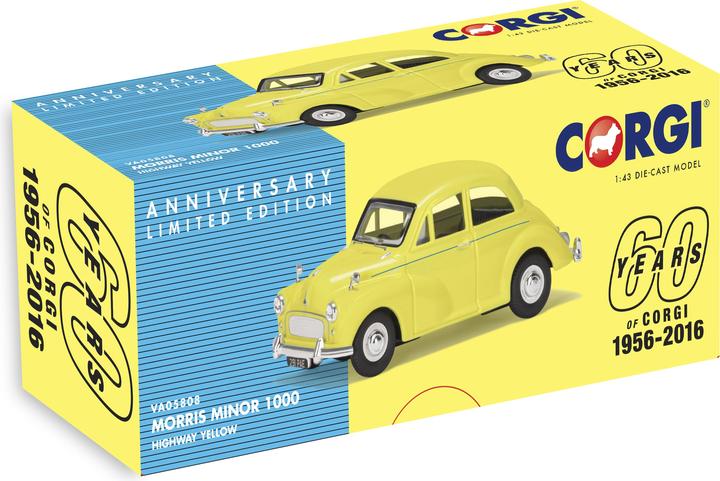 Hornby Morris Minor 1000 Highway Yellow Corgi 60th model