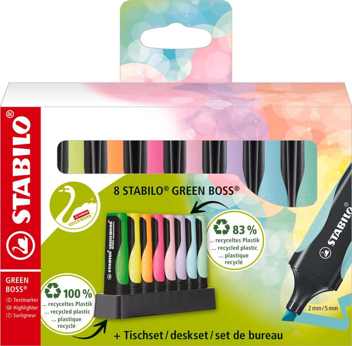 Immagine prodotto STABILO Evidenziatore GREEN BOSS (Multicolore, 5 mm, 8 x)