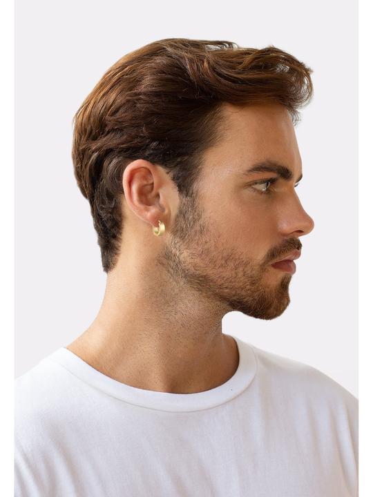 Image du produit Kuzzoi Boucles d'oreilles hommes créole cercle mat argent sterling 925 (Argent 925)