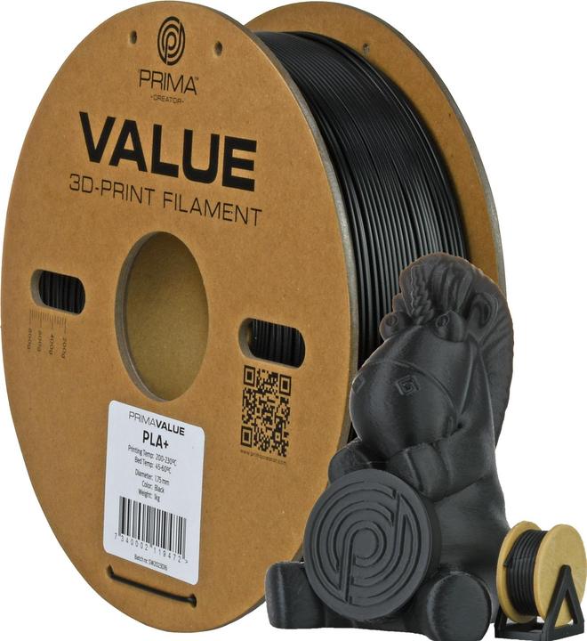Image du produit Prima Creator PrimaValue PLA+ (PLA, 1.75 mm, 3000 g, Noir)
