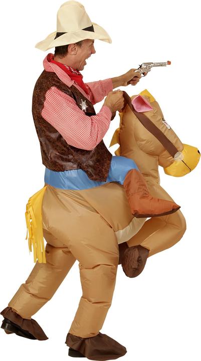 Image du produit Widmann Costume de cow-boy à cheval Costume gonflable avec soufflerie intégrée, chapeau (Taille unique)