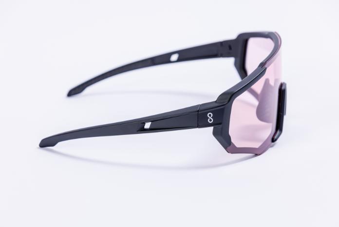 Actual product image Coast Optics Nita sports glasses black with pink crystal and clear lens (Black, Lucid, Pink Crystal)