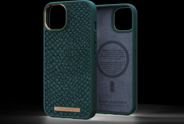 Immagine prodotto Njord Custodia rigida Salm.Leather Magsafe verde (Apple iPhone 14 Plus)