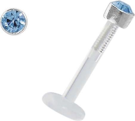 Produktbild Bijouteria Piercing für Lippe/Tragus (Bioplast, Silber 925, Swarovski Kristall)