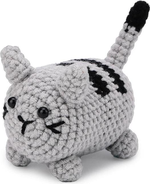 Activity Board Crochet Katze Kit für Anfänger mit Baumwolle Stricken Garn Garn Garn Nadeln Haken stricken Werkzeug