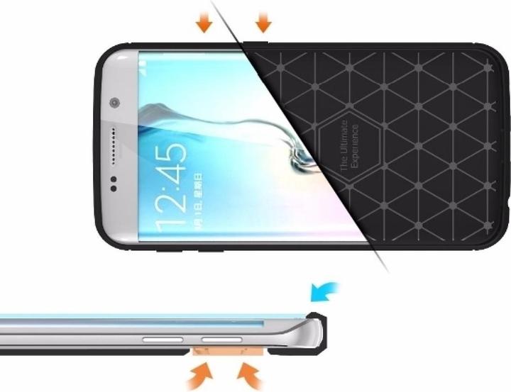 Produktbild Screenguard Samsung Galaxy S6 Edge Hülle Carbon Brushed Soft TPU (Samsung Galaxy S6 Edge)