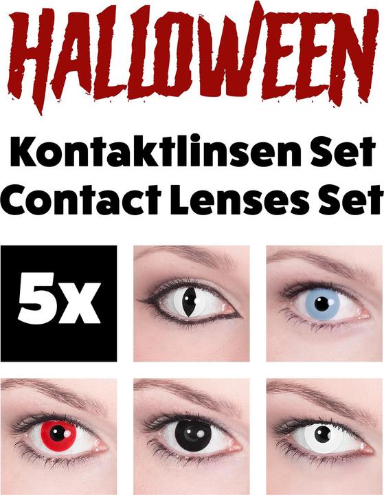 Produktbild Metamorph 5 Paar Farbige Halloween Karneval Kontaktlinsen (Weiss)