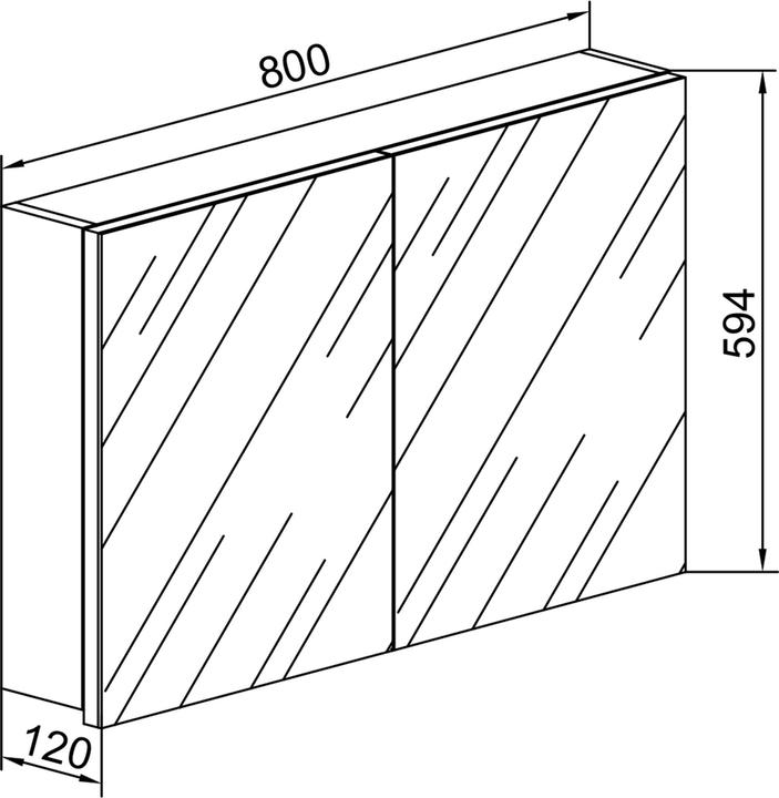 Actual product image VCM Wood bathroom furniture mirror cabinet Badinos 80 cm (80 x 12 cm)